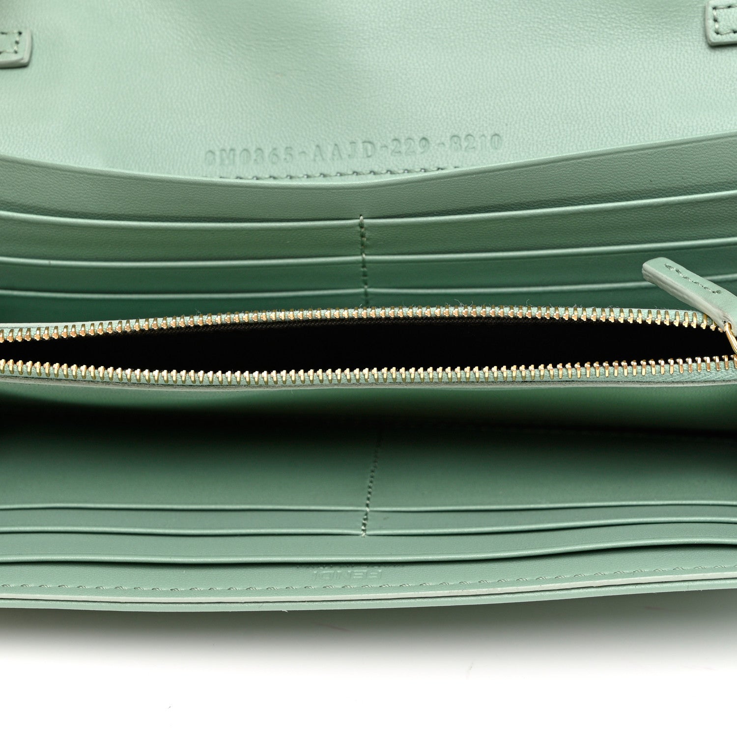 Fendi Nappa Matisse FF Embossed Continental Wallet On Chain Menta 5 of 8
