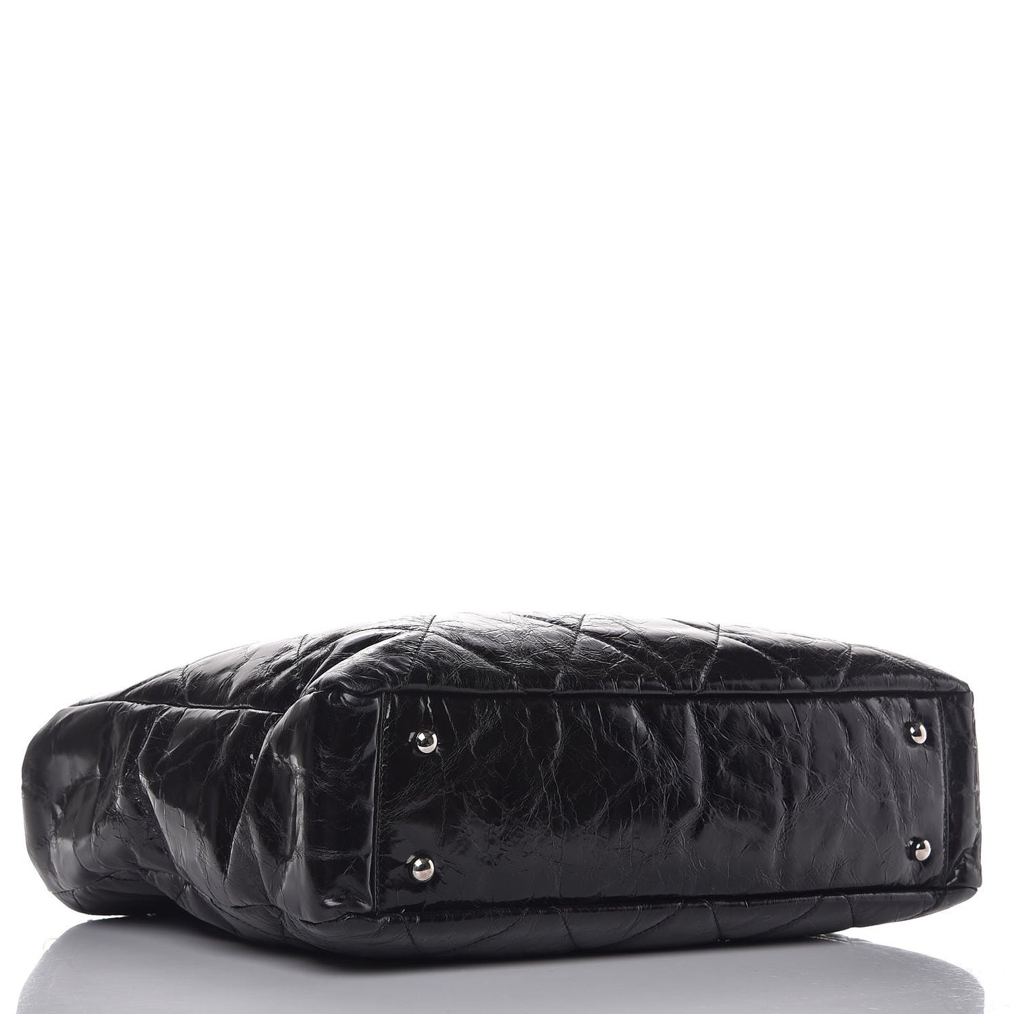 Glazed Calfskin Quilted Tweed Portobello Tote Black Red