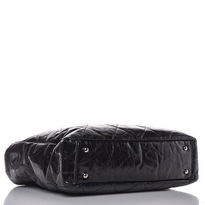 Chanel Glazed Calfskin Quilted Tweed Portobello Tote Black Red 4 of 8