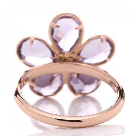 Tiffany 18K Rose Gold Amethyst Diamond Sparklers Flower Ring 54 6.75 3 of 5