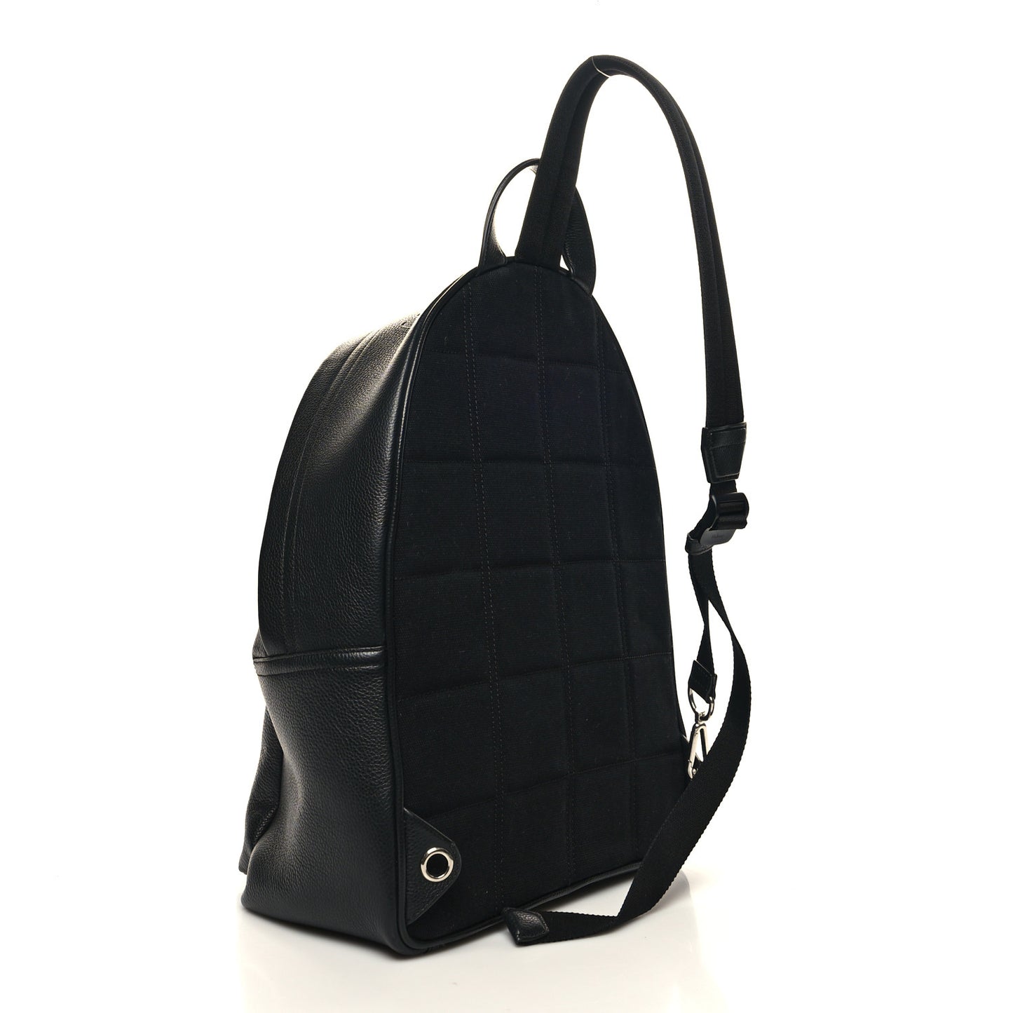 Grain Calfskin Zipped Backpack Black