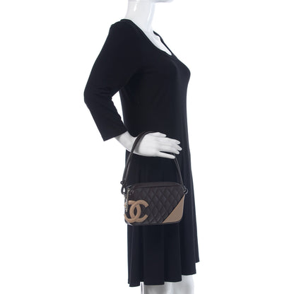 Chanel Calfskin Quilted Cambon Pochette Brown Beige 2 of 11