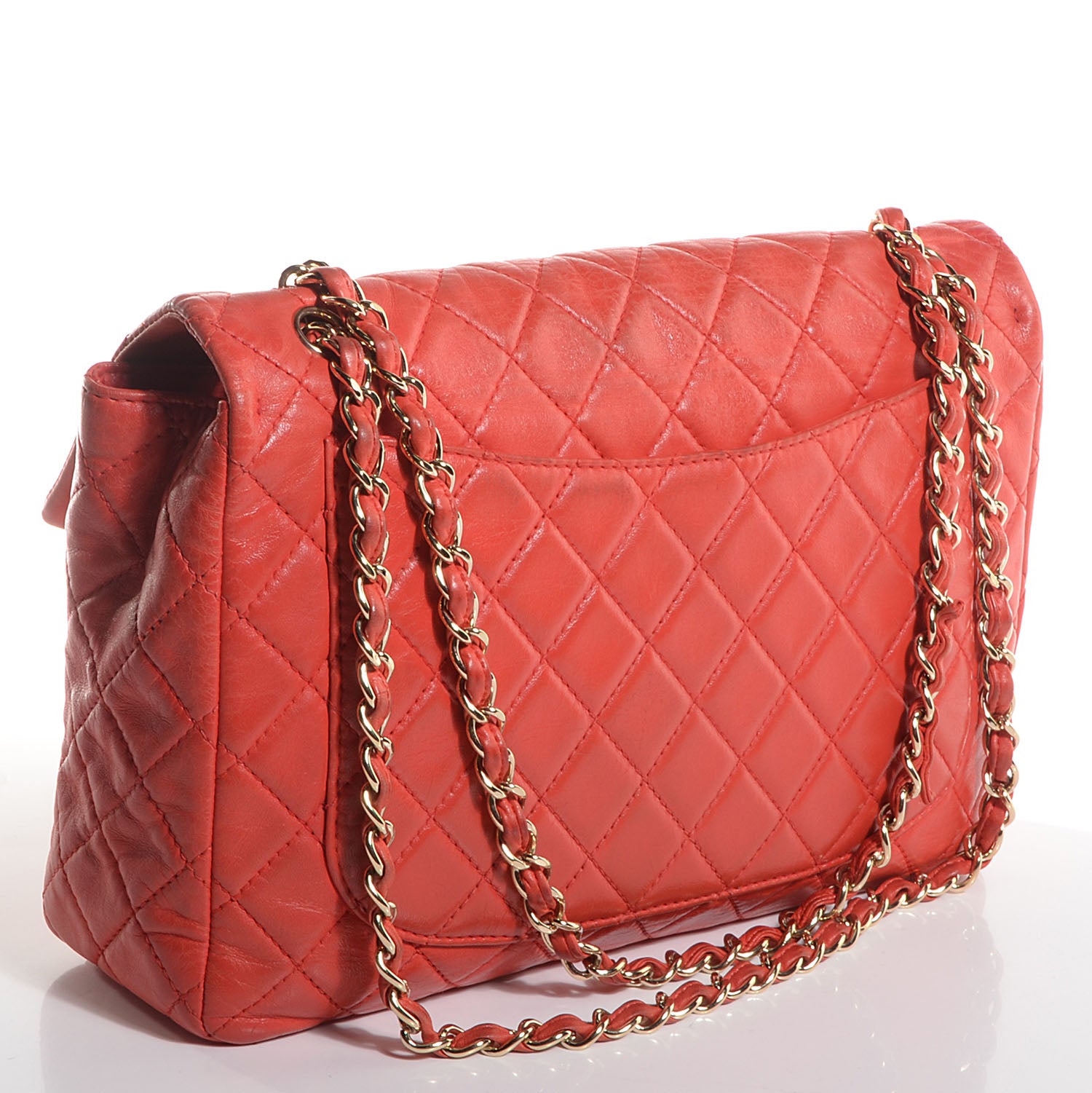 Chanel Lambskin Quilted Maxi Single Flap Coral 3 of 8