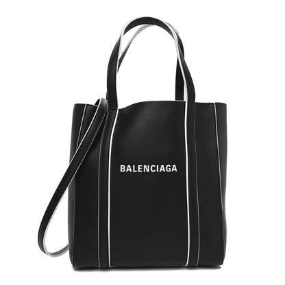 Balenciaga Smooth Calfskin Logo Double Sided XXS Everyday Tote Black White 1 of 9