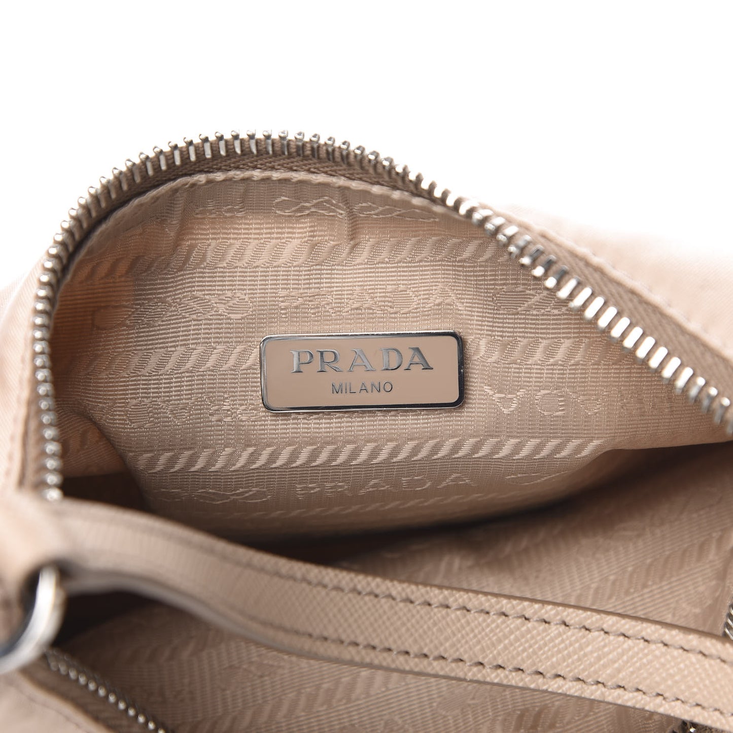 Re-Nylon Saffiano Mini Re-Edition 2005 Bag Cammeo