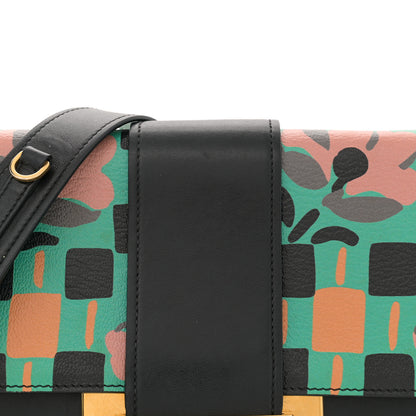 Prada Madras Floral Print Ribbon Bag Mango Black 8 of 17