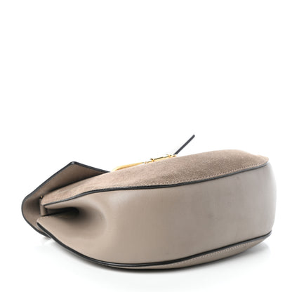 Chloe Suede Smooth Calfskin Drew Shoulder Bag Motty Grey 4 of 11