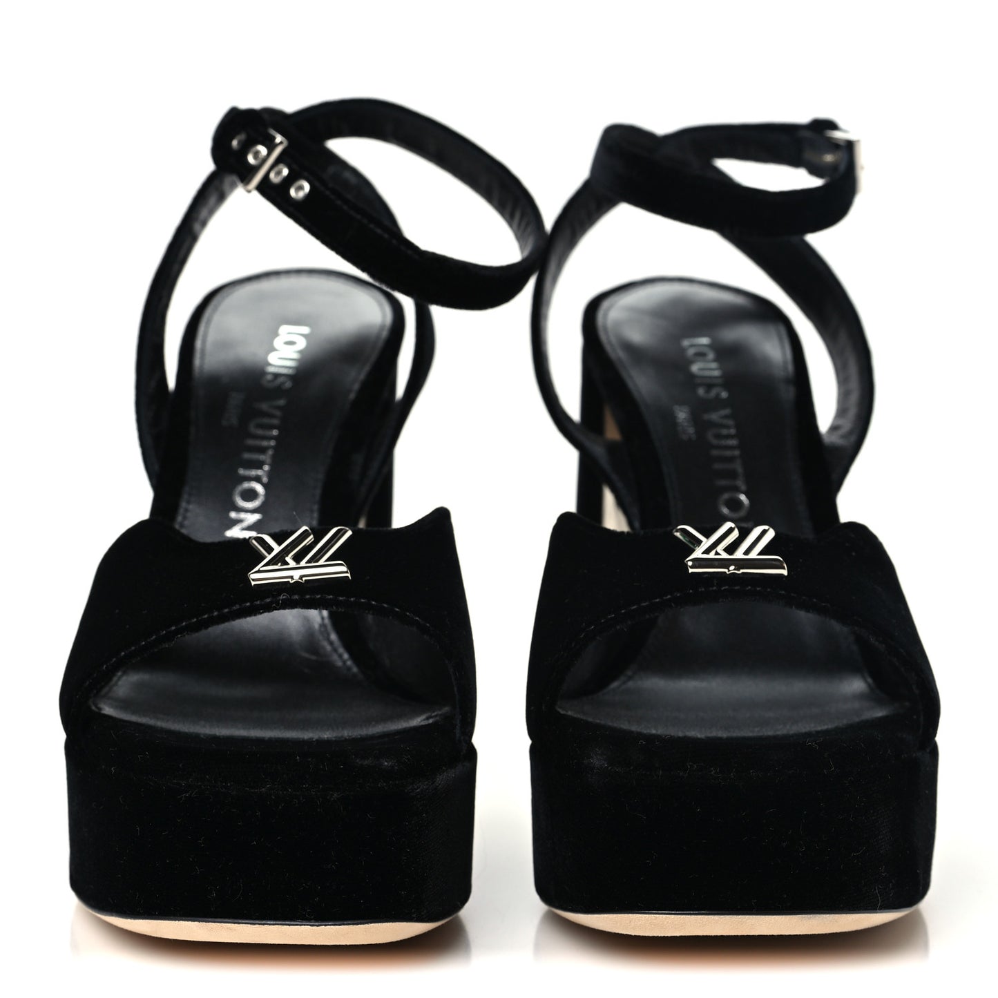 Calfskin Maya Platform Sandals 36 Black