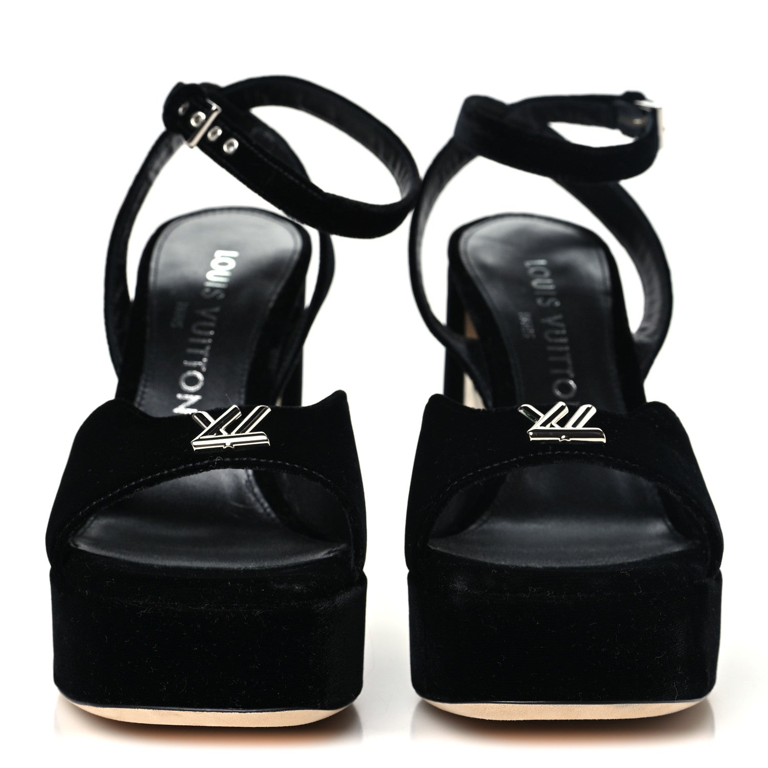 Louis Vuitton Calfskin Maya Platform Sandals 36 Black 3 of 10