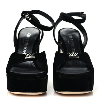 Louis Vuitton Calfskin Maya Platform Sandals 36 Black 3 of 10