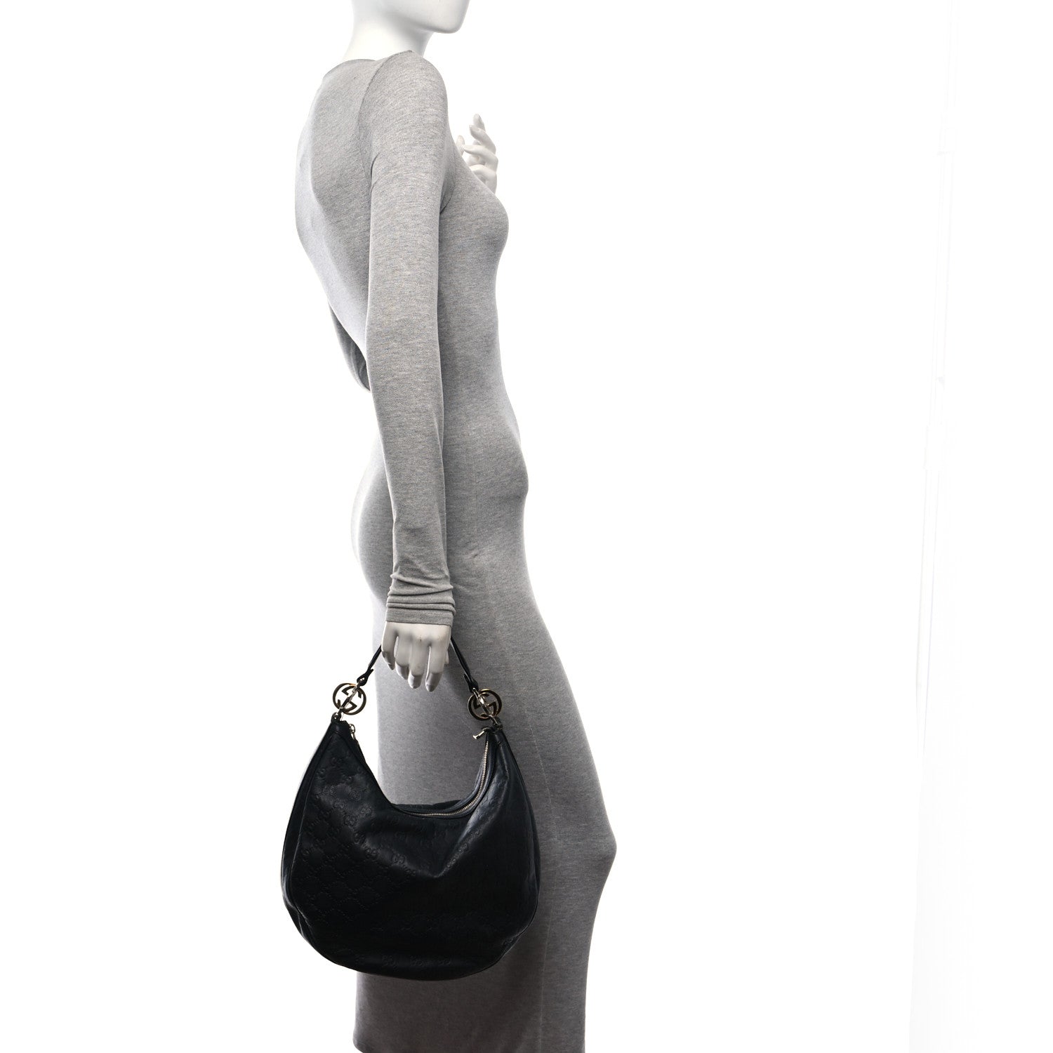 Gucci Guccissima Medium GG Twins Hobo Black 3 of 11