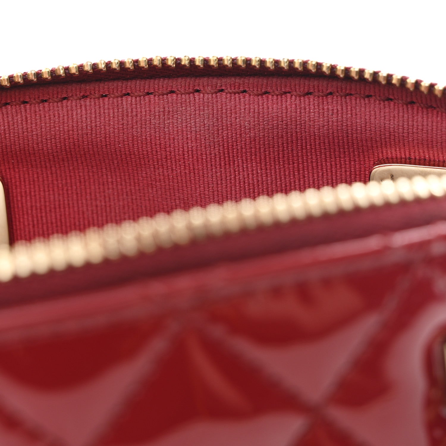 Chanel Patent Calfskin Quilted Shiny Coco Clutch With Chain Red 11 of 11