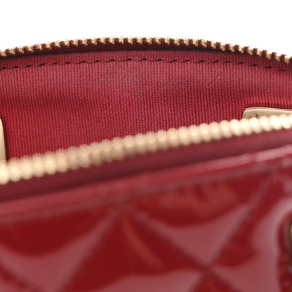 Chanel Patent Calfskin Quilted Shiny Coco Clutch With Chain Red 11 of 11