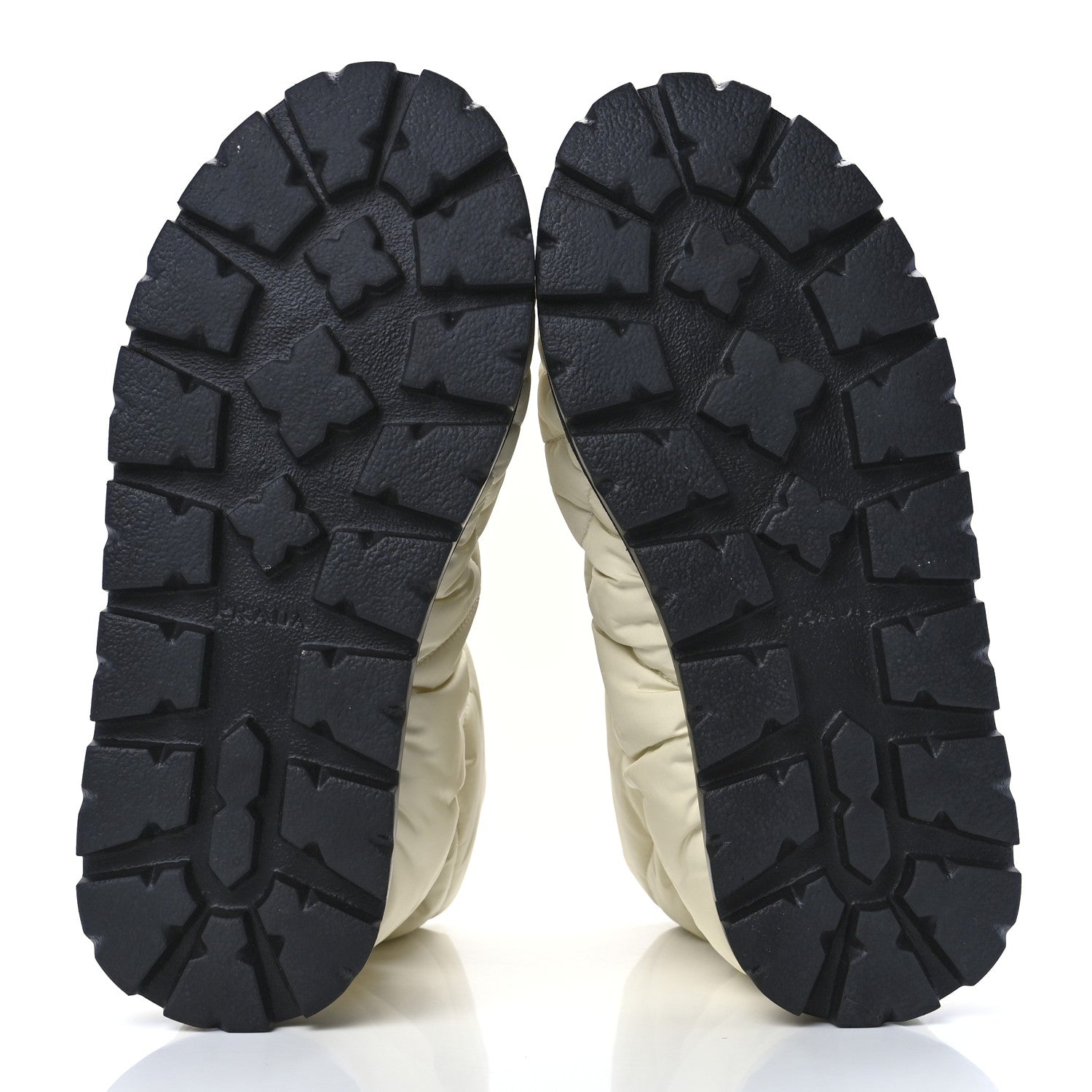 Prada Re-Nylon Piuma Triangle Logo Padded Drawcord 20mm Snow Boots 40 Avorio 5 of 9