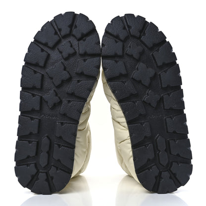 Prada Re-Nylon Piuma Triangle Logo Padded Drawcord 20mm Snow Boots 40 Avorio 5 of 9
