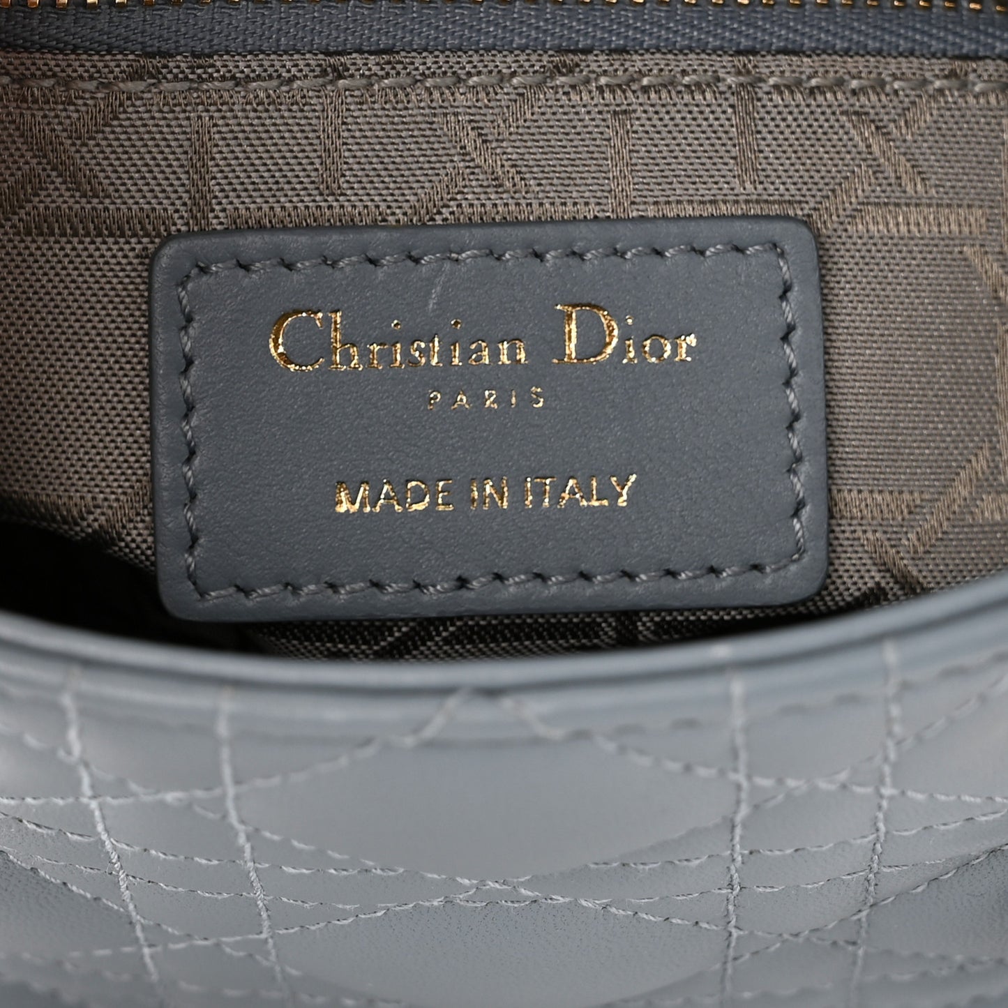 Lambskin Cannage Mini Lady Dior Cloud Blue