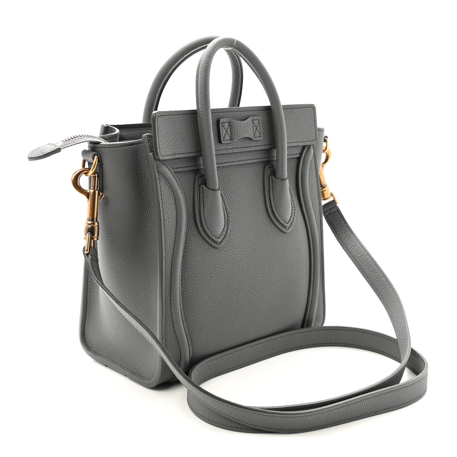 Celine Baby Drummed Calfskin Nano Luggage Kohl 2 of 10
