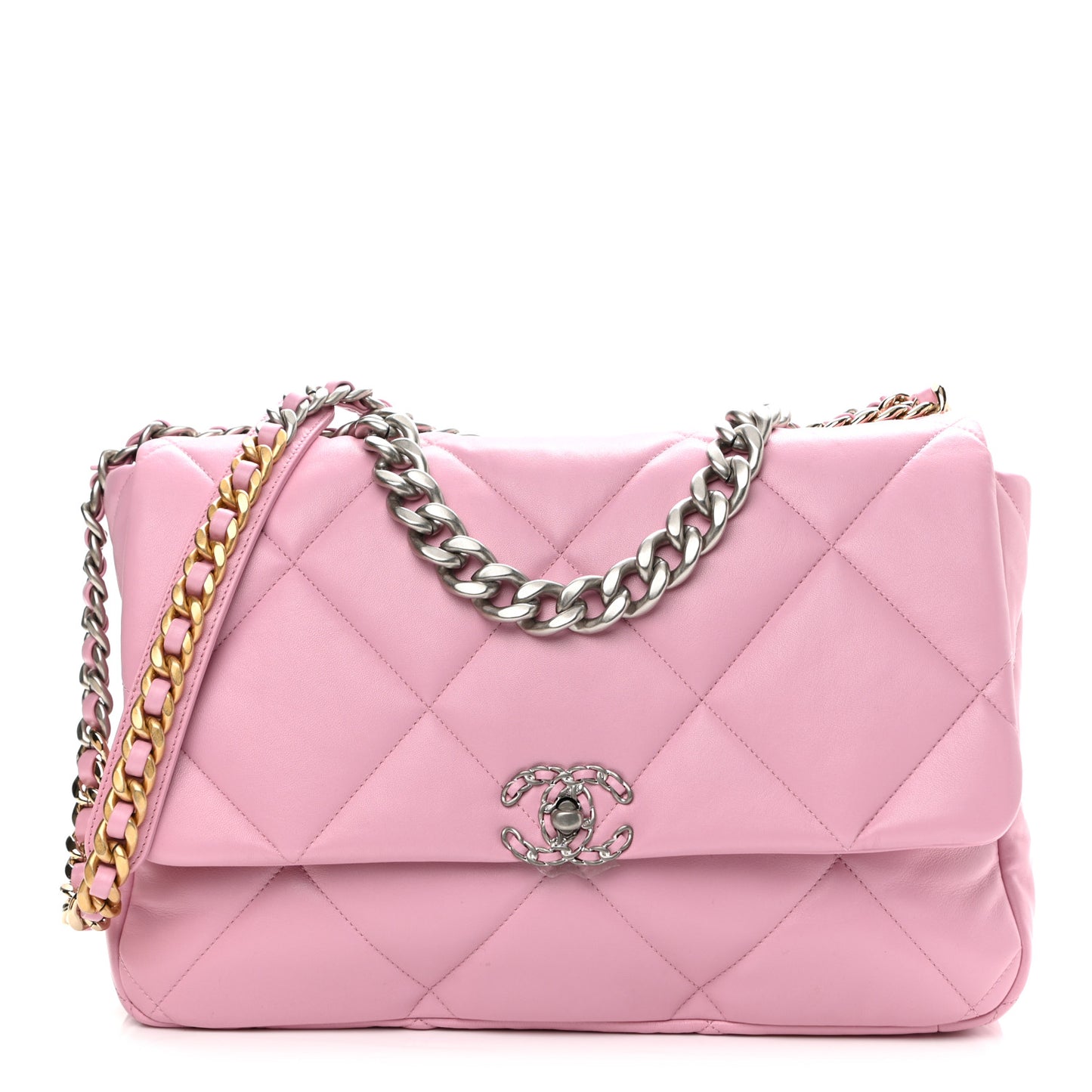 Lambskin Quilted Maxi Chanel 19 Flap Dark Pink