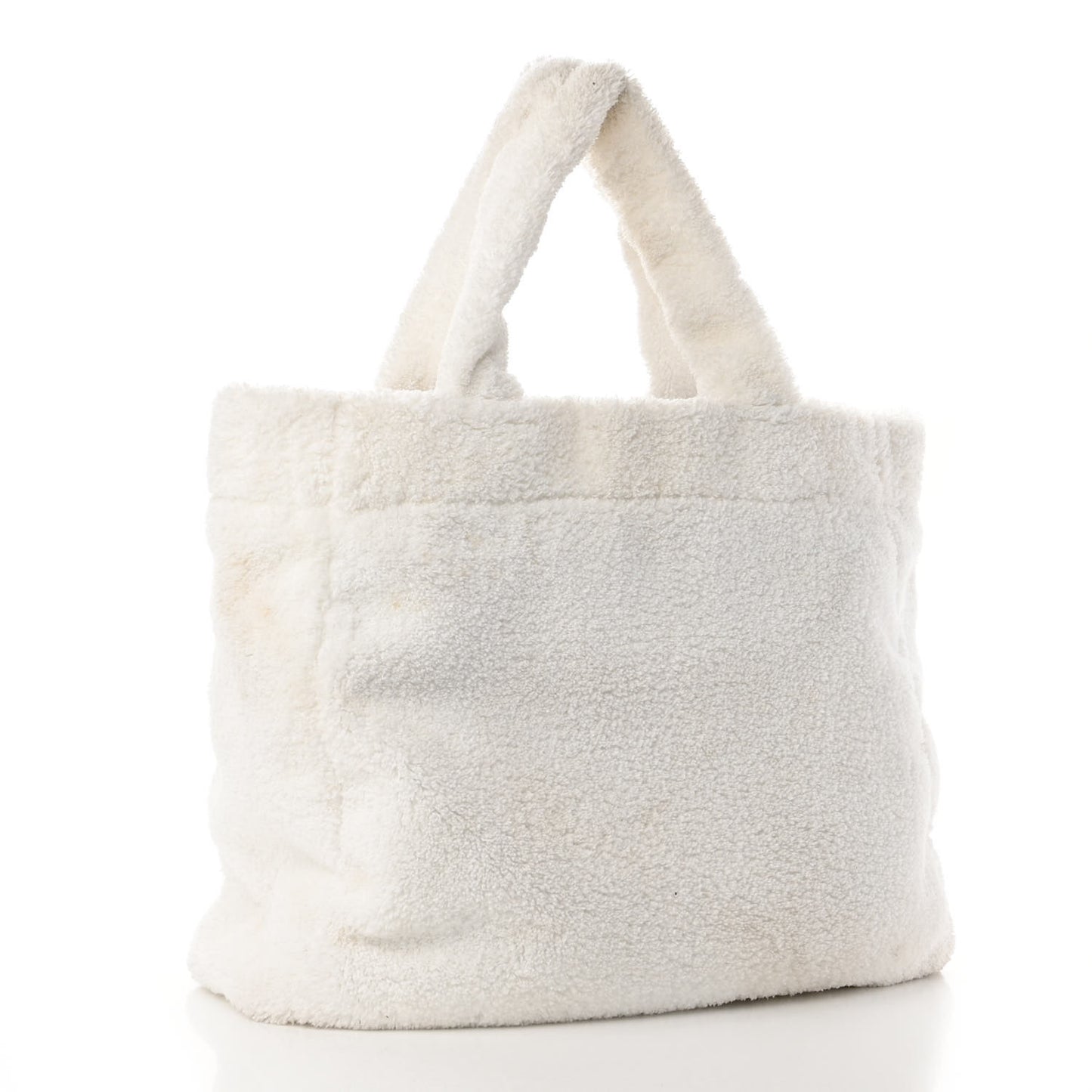 Terry Cloth Tote Bag White Black