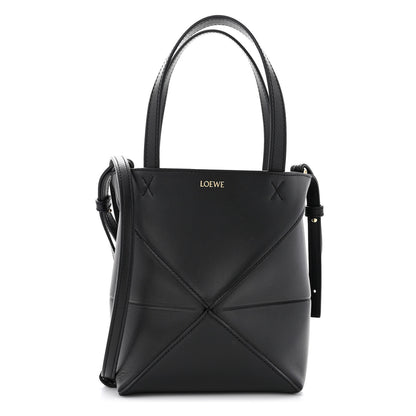 Loewe Shiny Calfskin Mini Puzzle Fold Tote Black 1 of 9