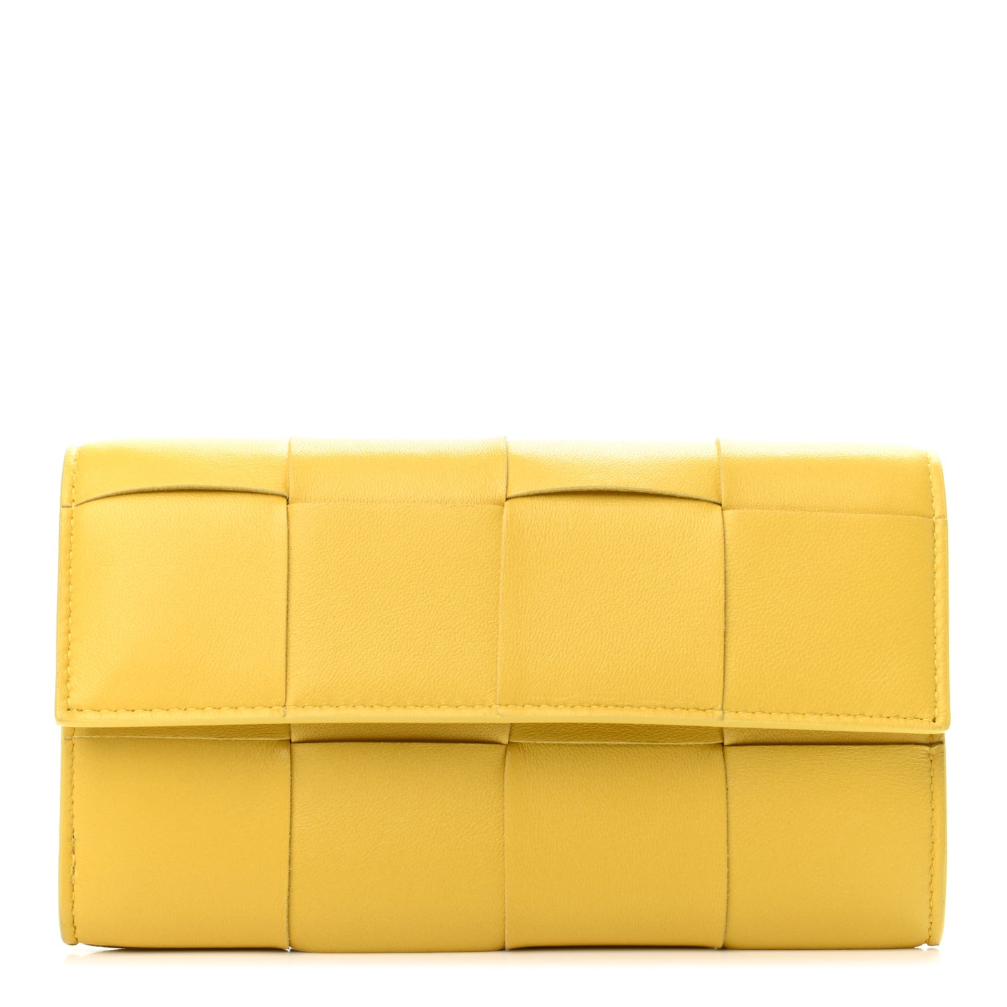 Nappa Intrecciato Flap Wallet Buttercup