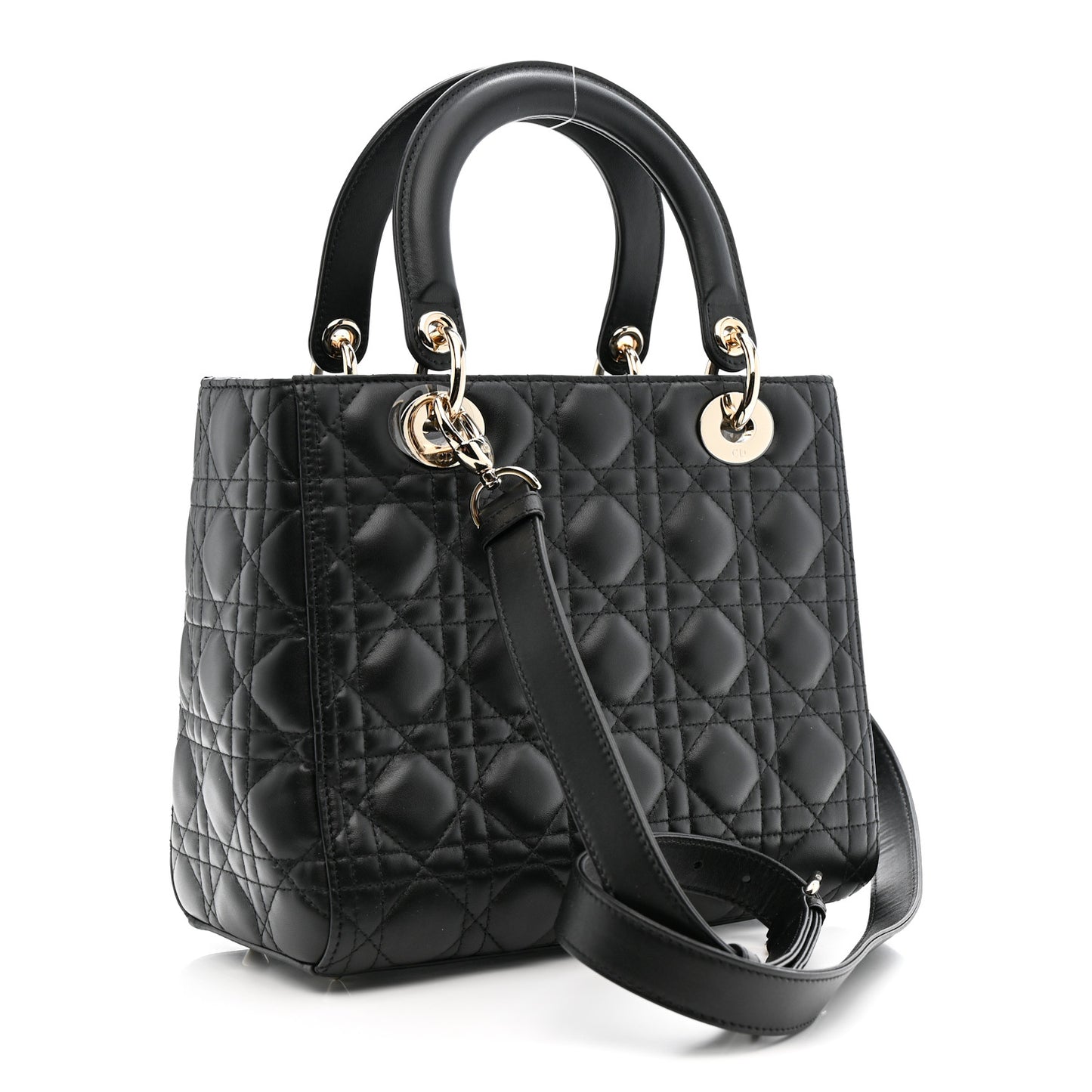 Lambskin Cannage Medium Lady Dior Black
