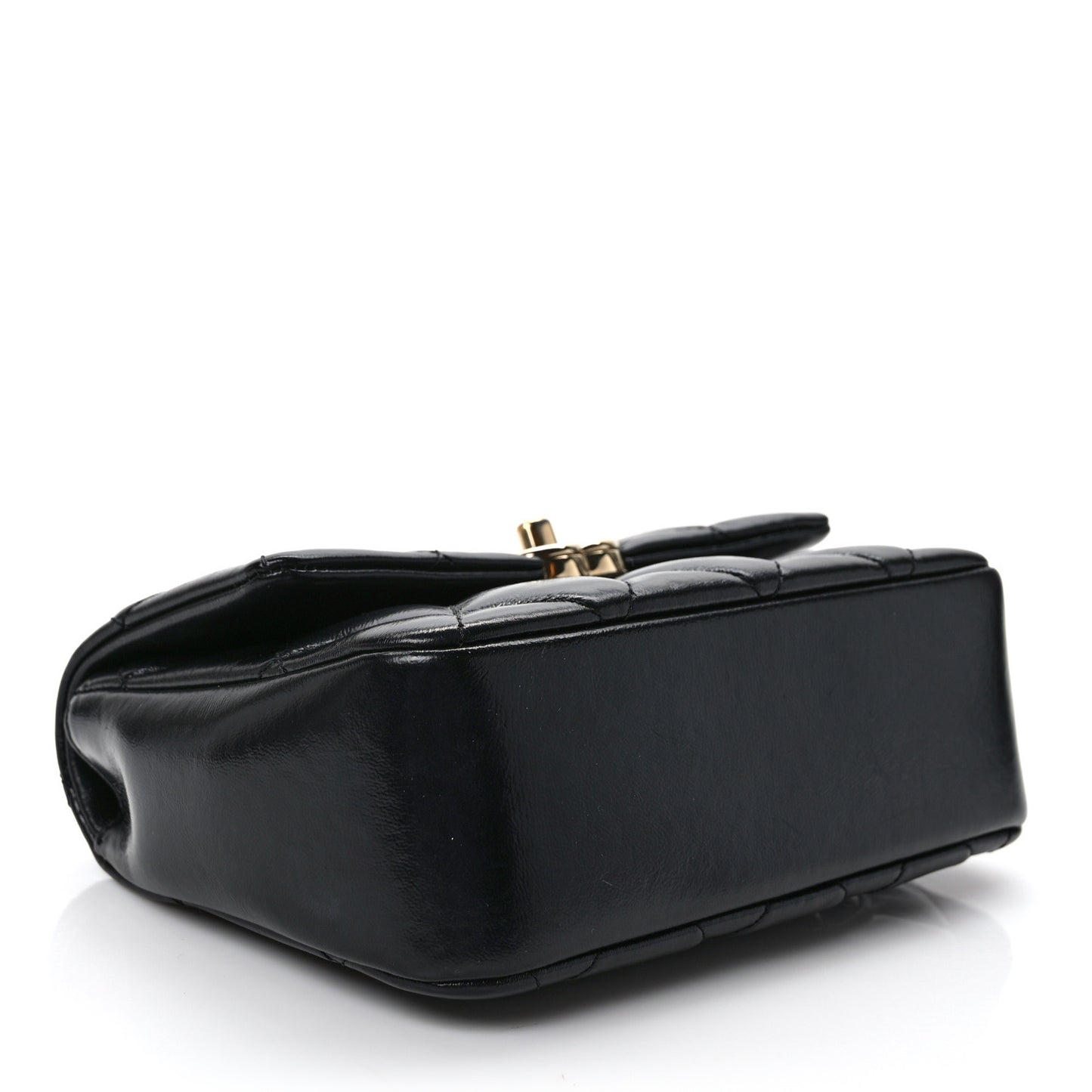 Shiny Lambskin Quilted Mini Coco Trip Flap Bag Black