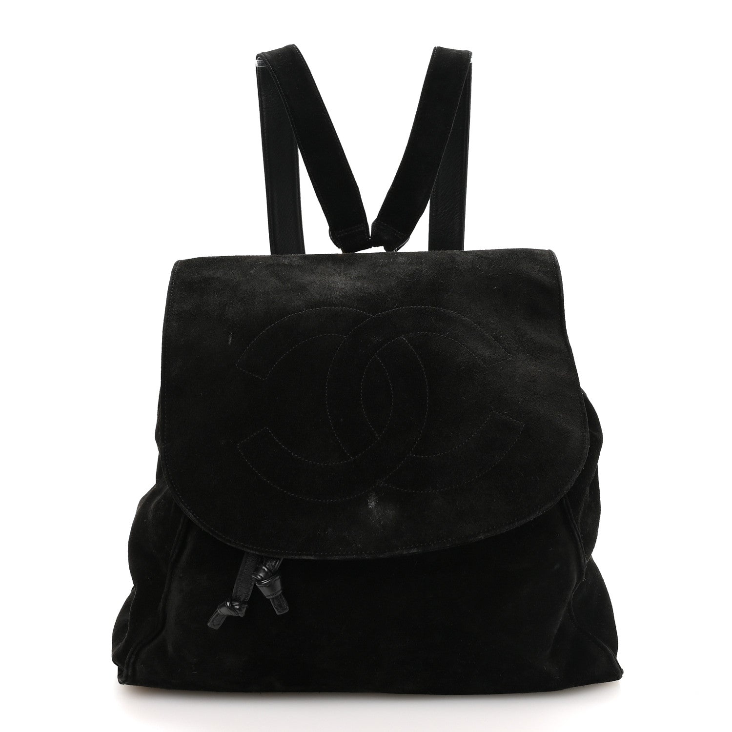Chanel Suede CC Drawstring Backpack Black 1 of 11