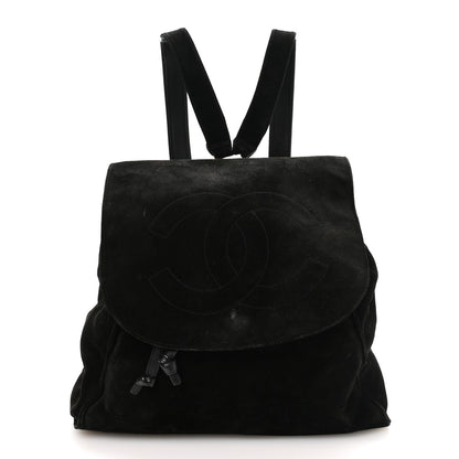 Chanel Suede CC Drawstring Backpack Black 1 of 11
