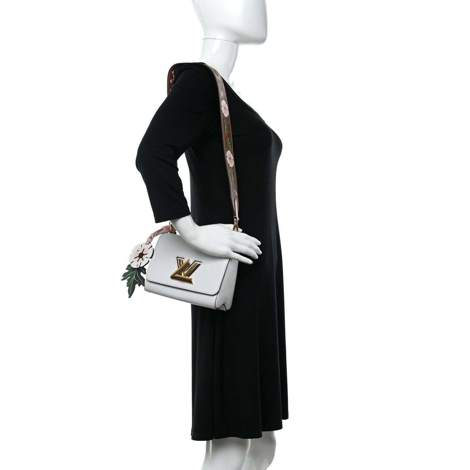 Louis Vuitton Epi Asnieres Flowers Twist Shoulder Bag PM White 2 of 15