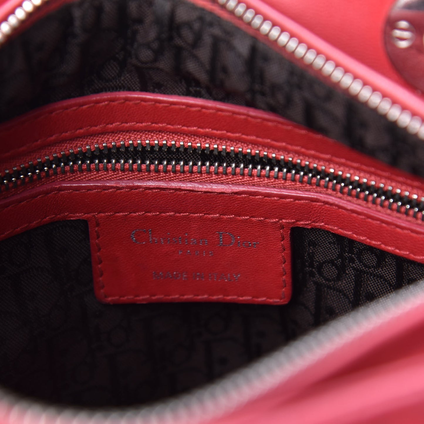 Lambskin Cannage Medium Lady Dior Red