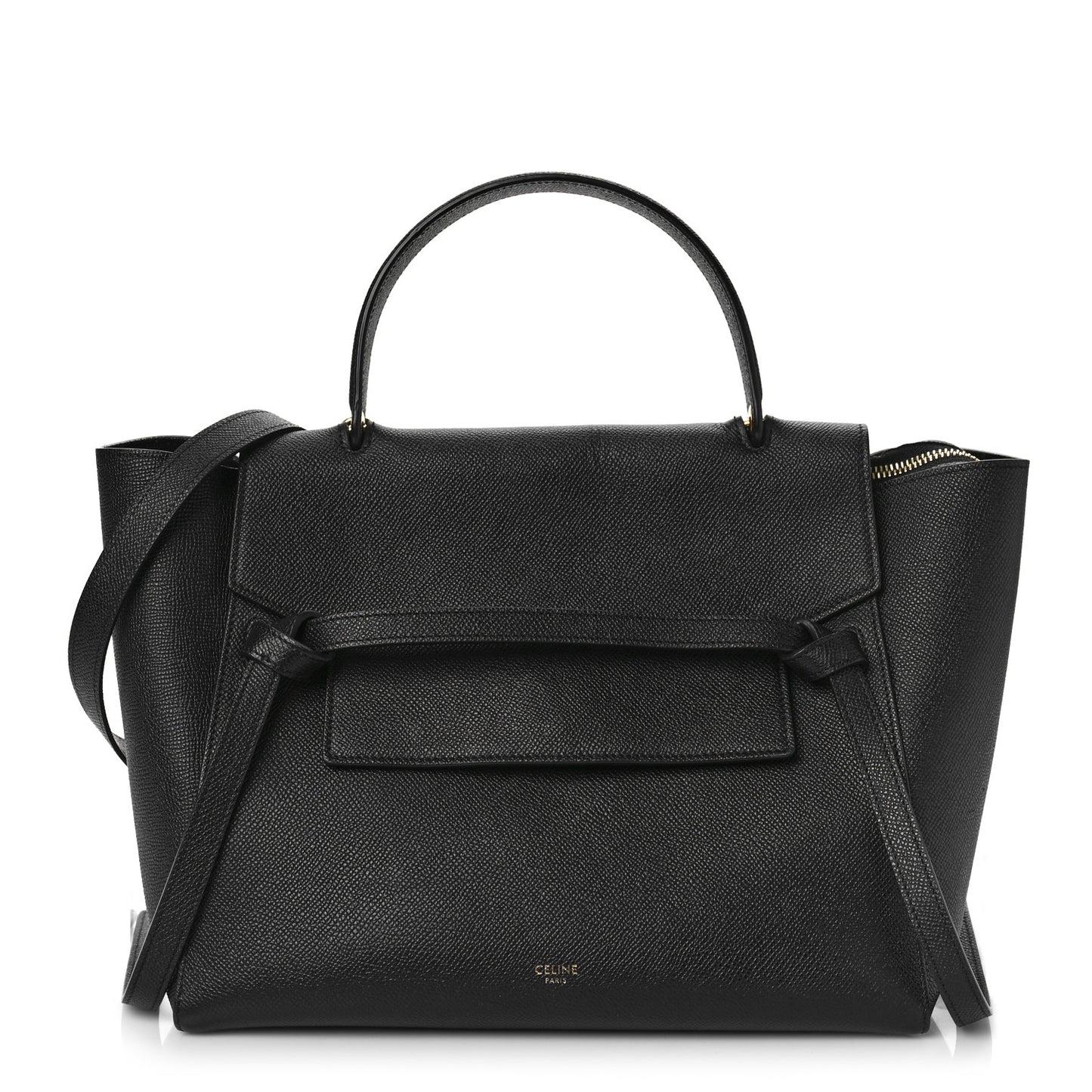 Grained Calfskin Mini Belt Bag Black
