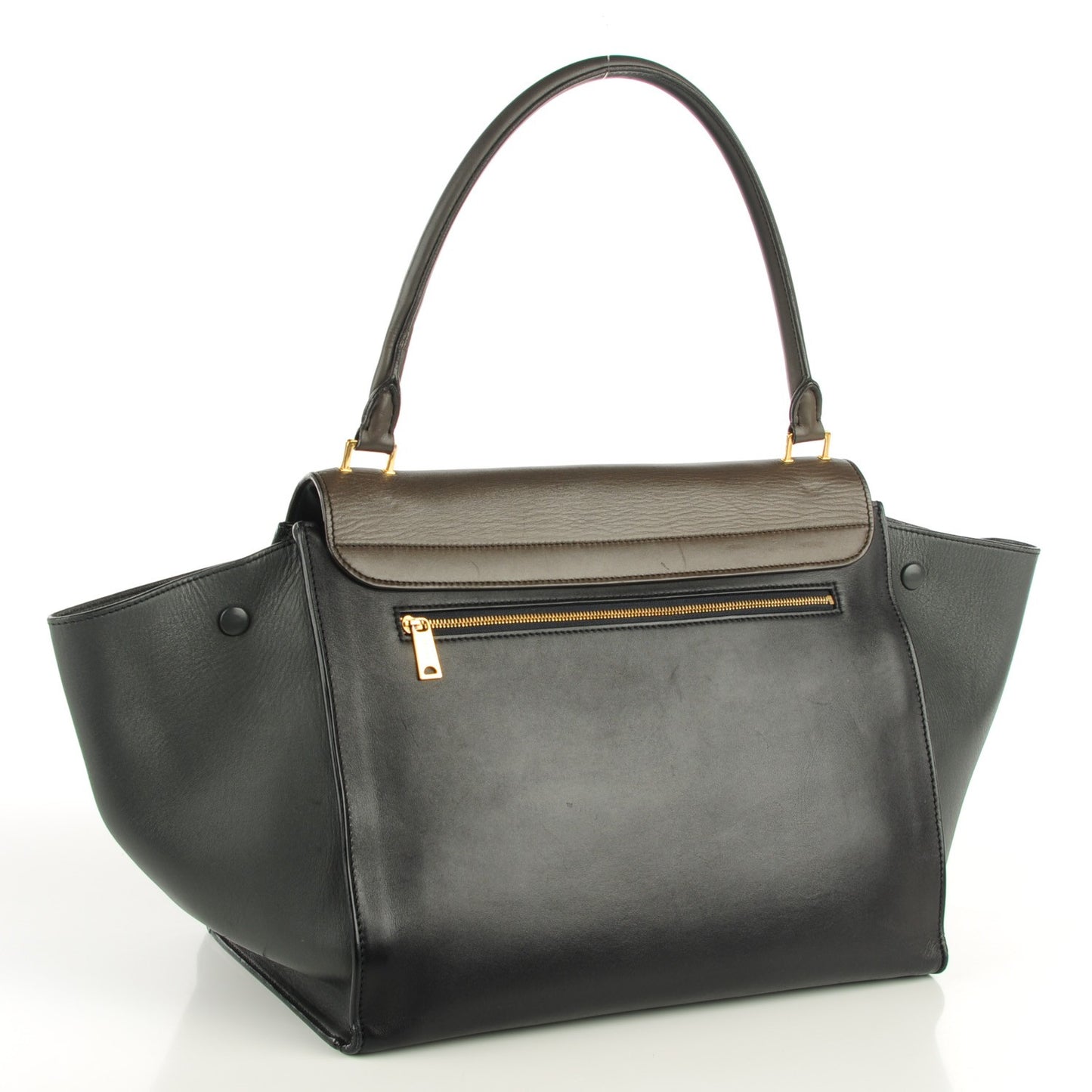 Smooth Calfskin Large Tri-Color Trapeze Anthracite