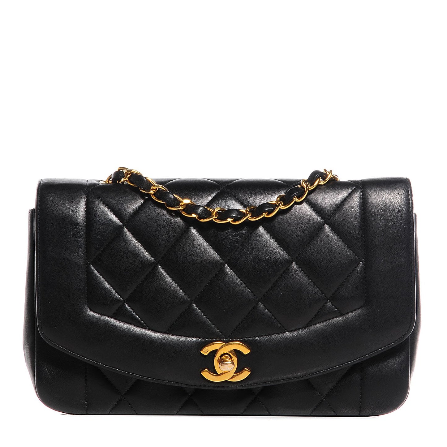 Lambskin Quilted Small Single Flap Black