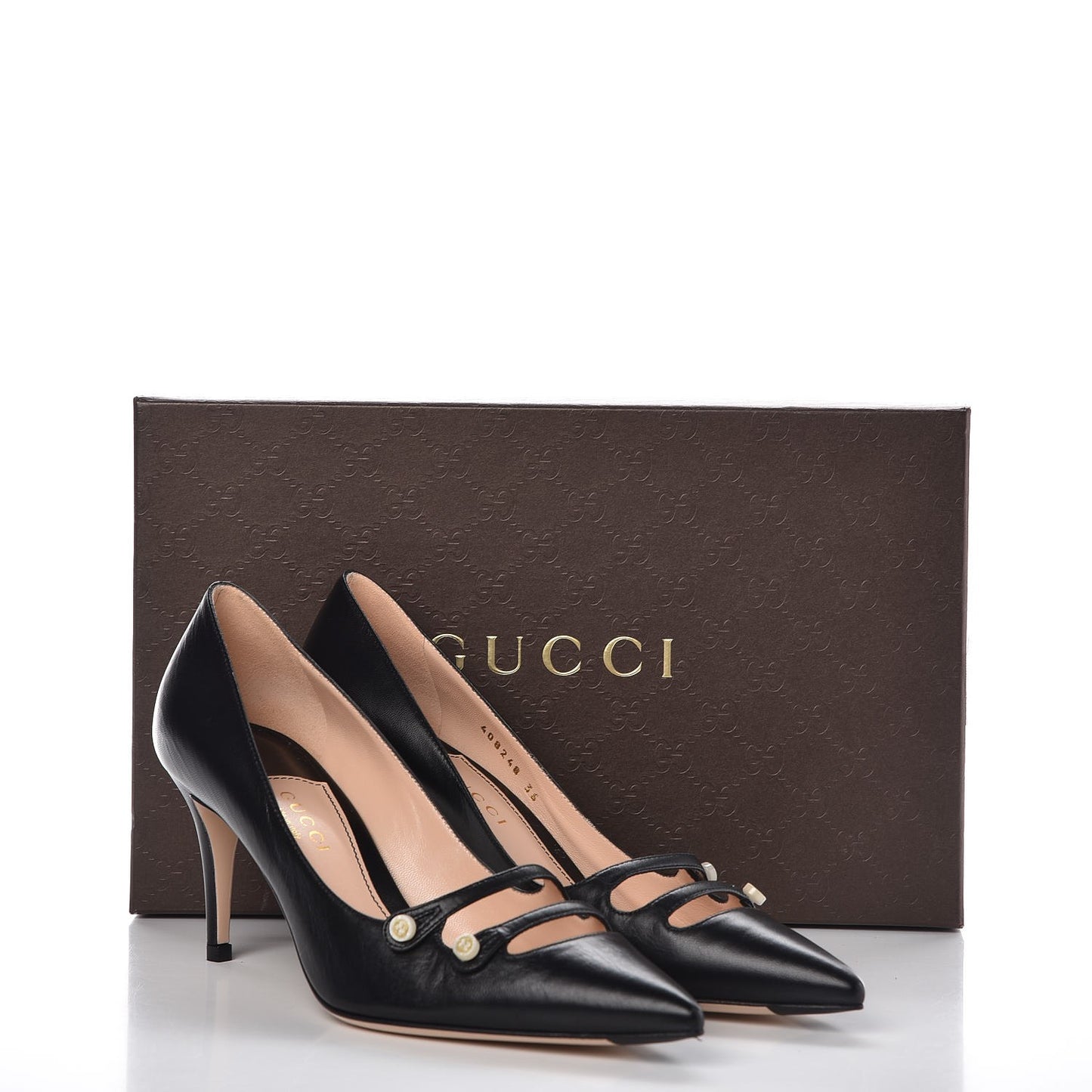 Malaga Kid Aneta Double Strap Mid Heel Pumps 36 Black