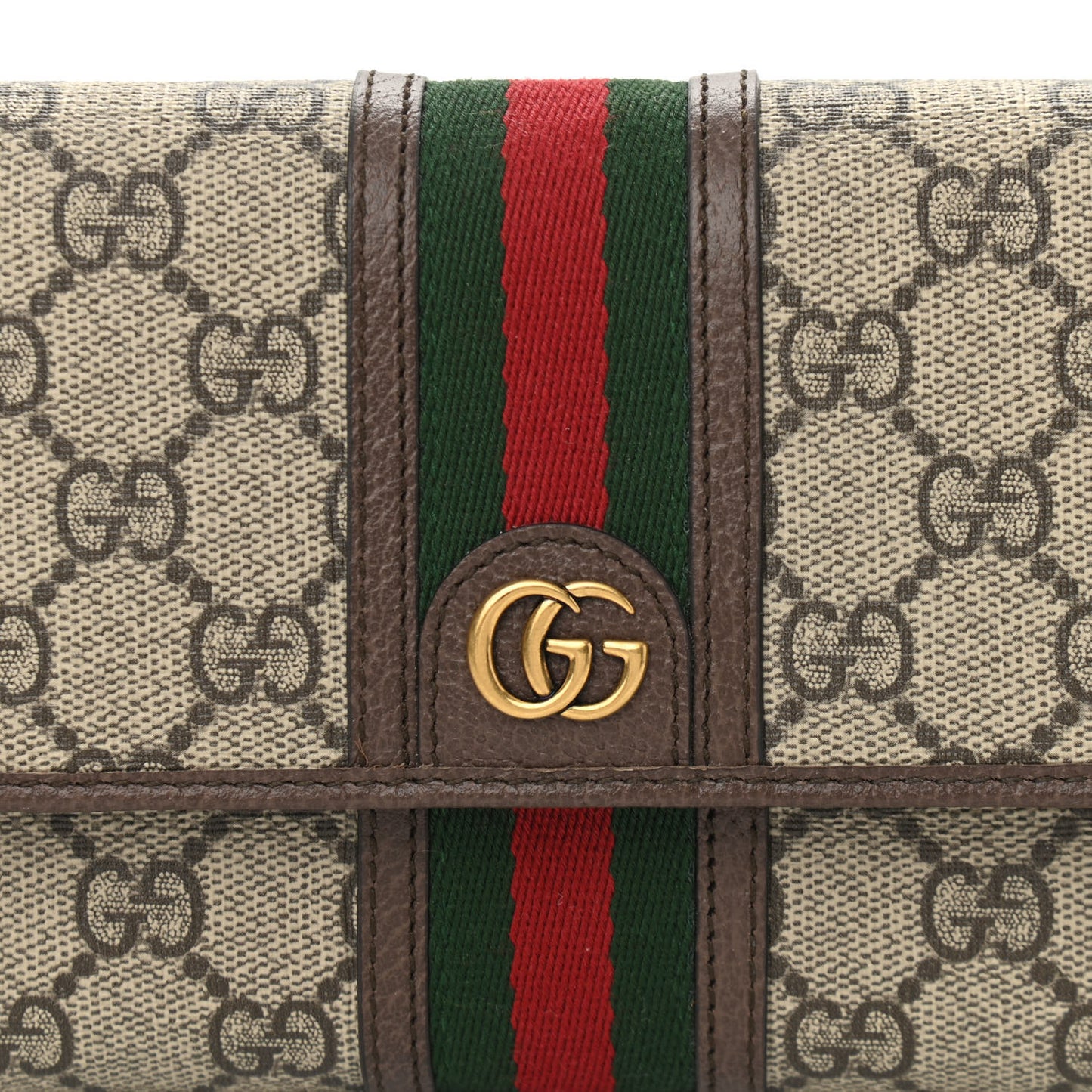 GG Supreme Monogram Web Ophidia Crossbody Wallet Beige New Acero