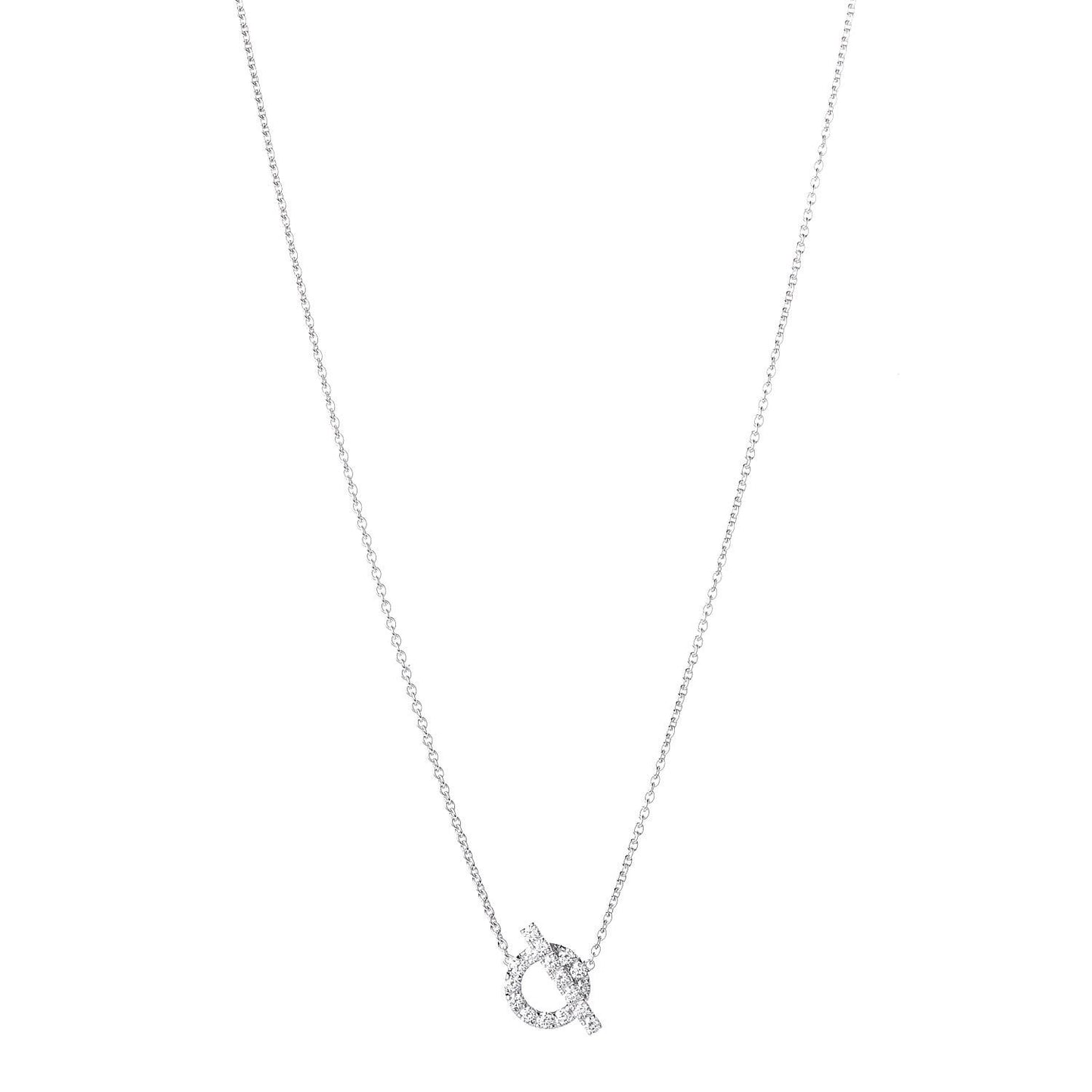 18K White Gold Diamond Finesse Pendant Necklace