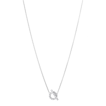 Hermes 18K White Gold Diamond Finesse Pendant Necklace 1 of 6