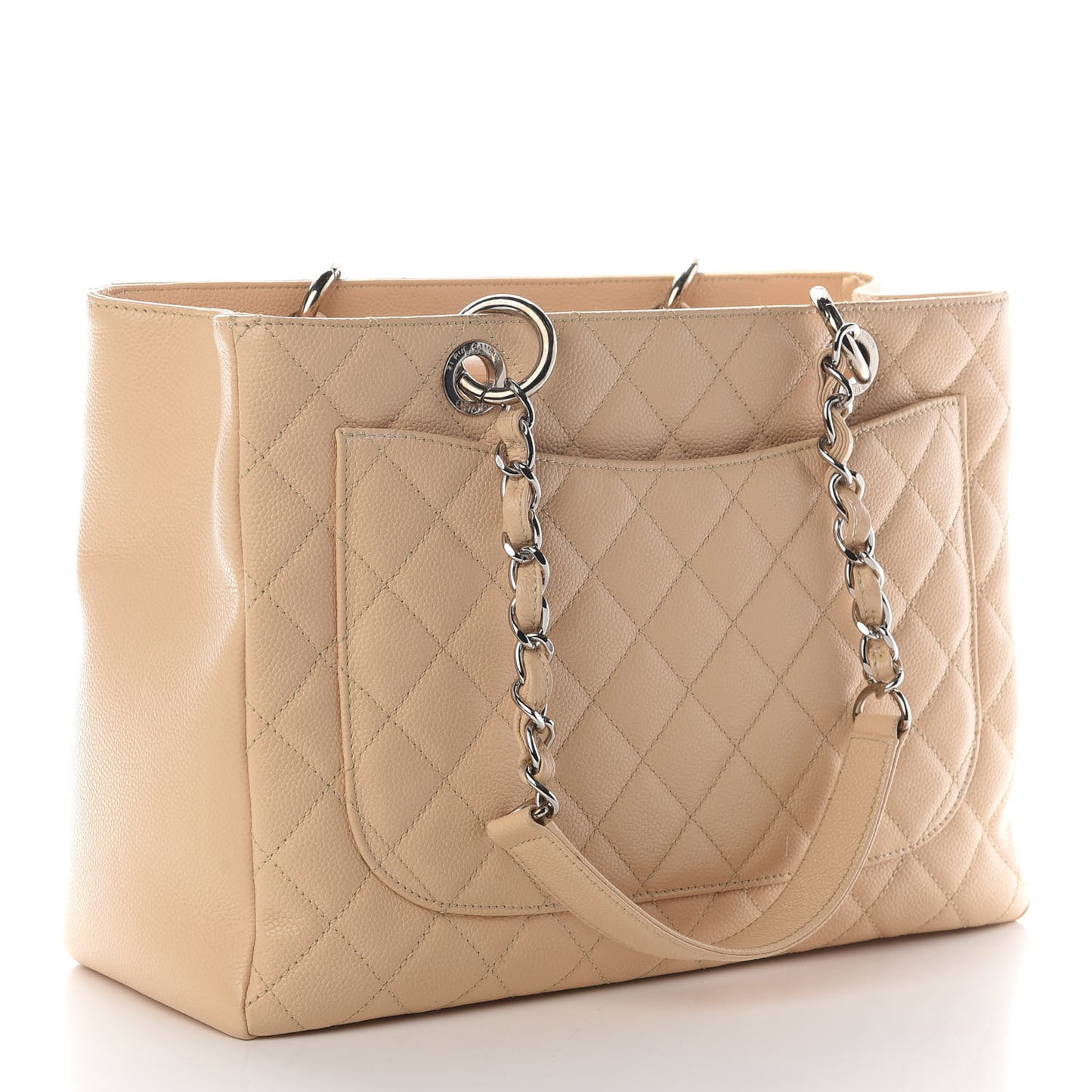 Caviar Quilted Grand Shopping Tote GST Beige Clair