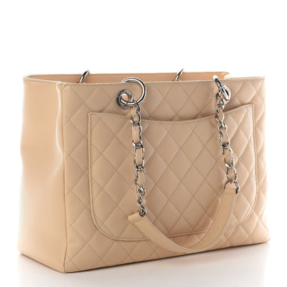 Chanel Caviar Quilted Grand Shopping Tote GST Beige Clair 3 of 10