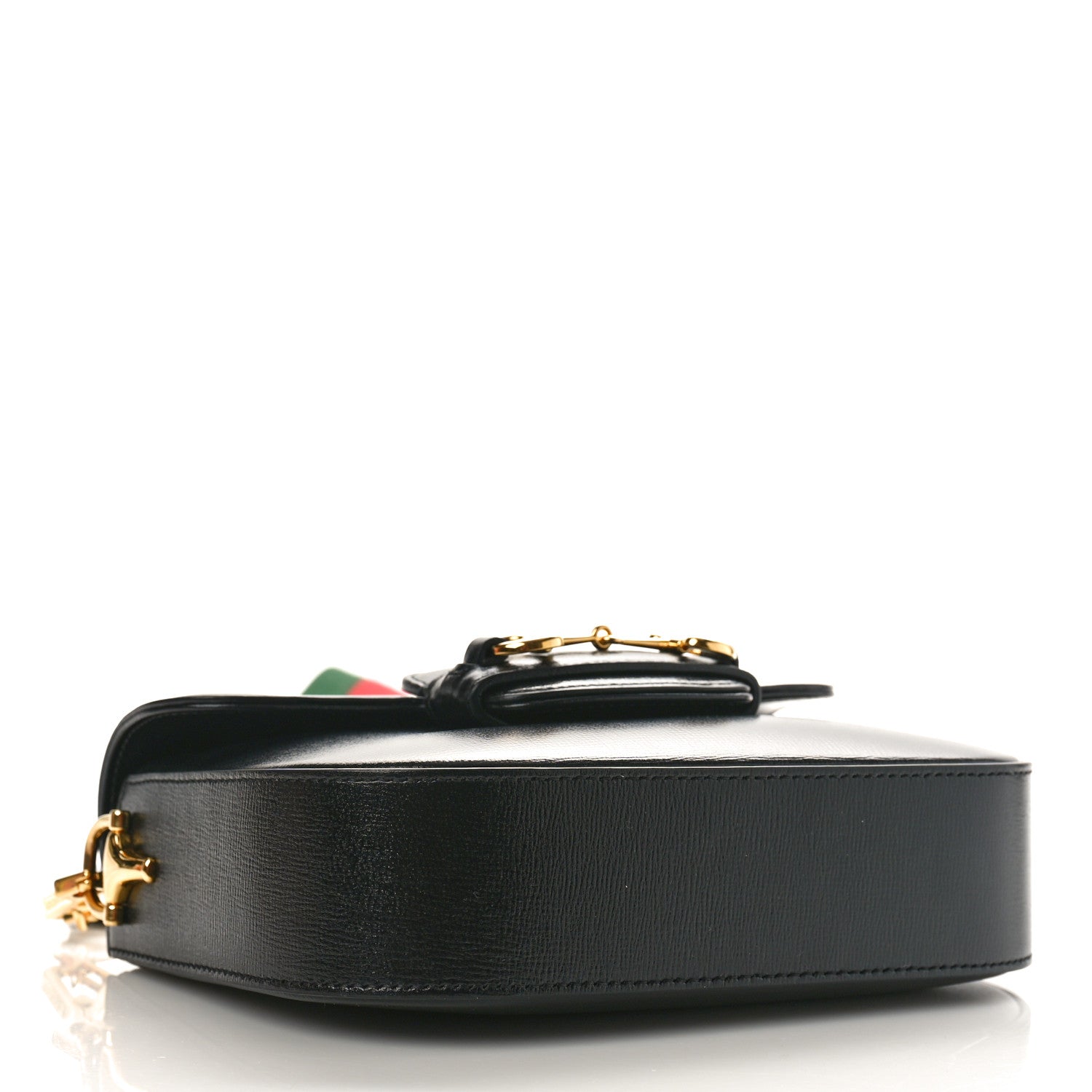 Gucci Azalea Calfskin Web Mini Horsebit 1955 Shoulder Bag Black 5 of 10