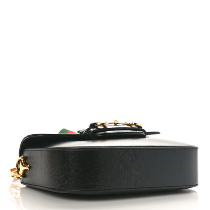 Gucci Azalea Calfskin Web Mini Horsebit 1955 Shoulder Bag Black 5 of 10