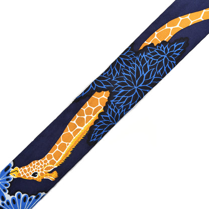 Hermes Silk The Three Graces Twilly Bleu Nuit Gold Black 3 of 4