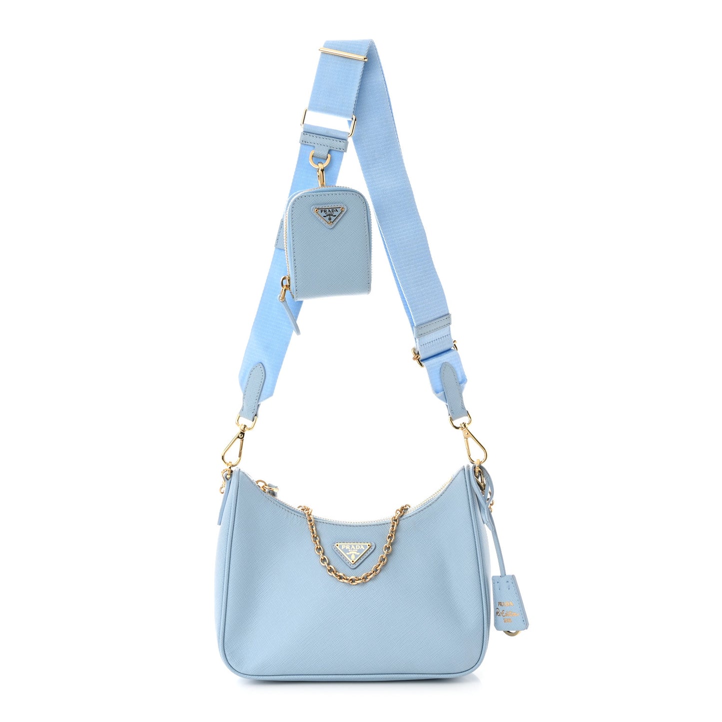 Saffiano Re-Edition 2005 Shoulder Bag Celeste