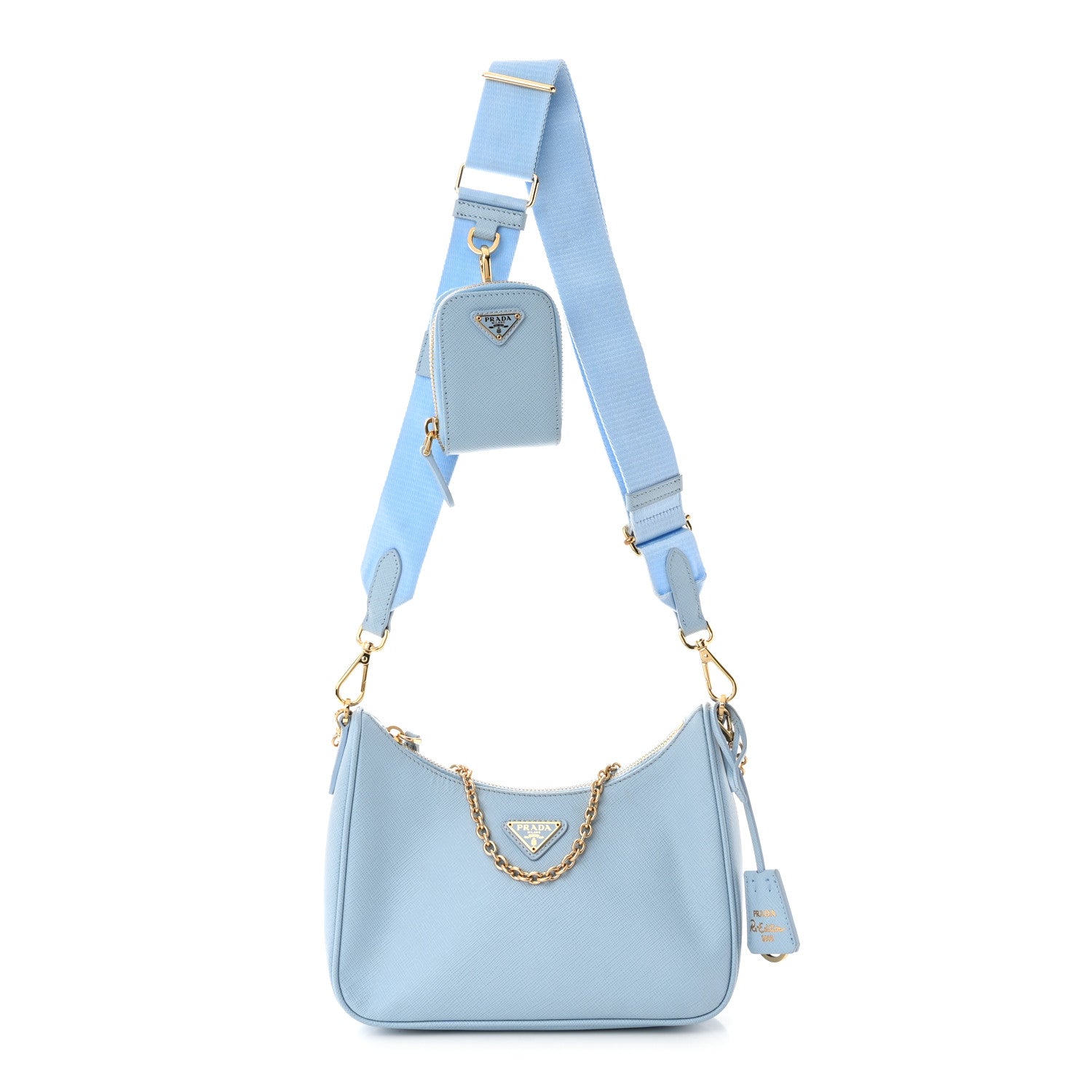 Prada Saffiano Re-Edition 2005 Shoulder Bag Celeste 1 of 11