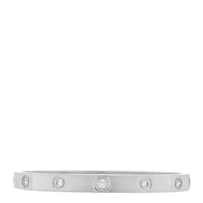 Cartier 18K White Gold 10 Diamond LOVE Bracelet 17 2 of 8
