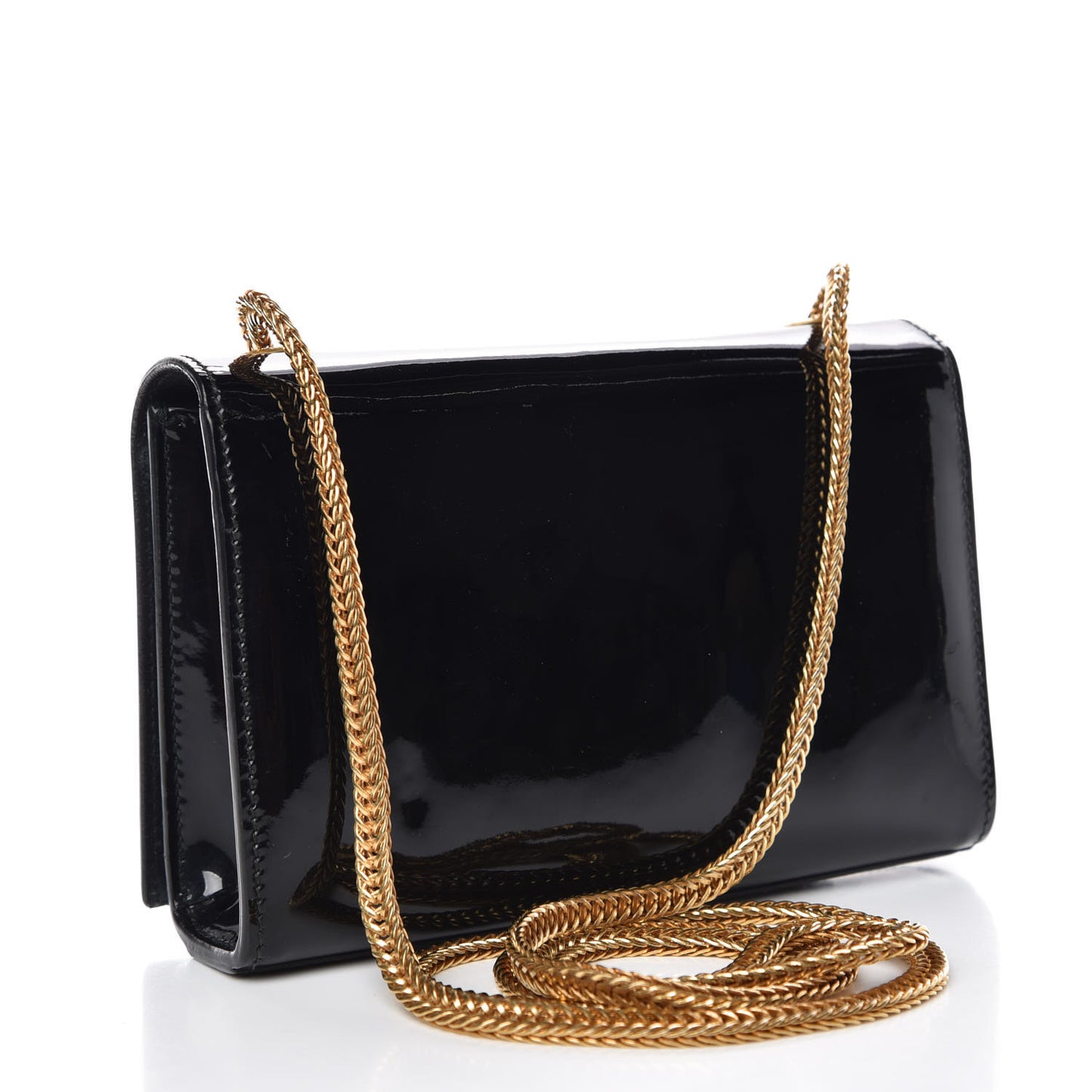 Patent Small Classic Monogram Kate Tassel Satchel Black