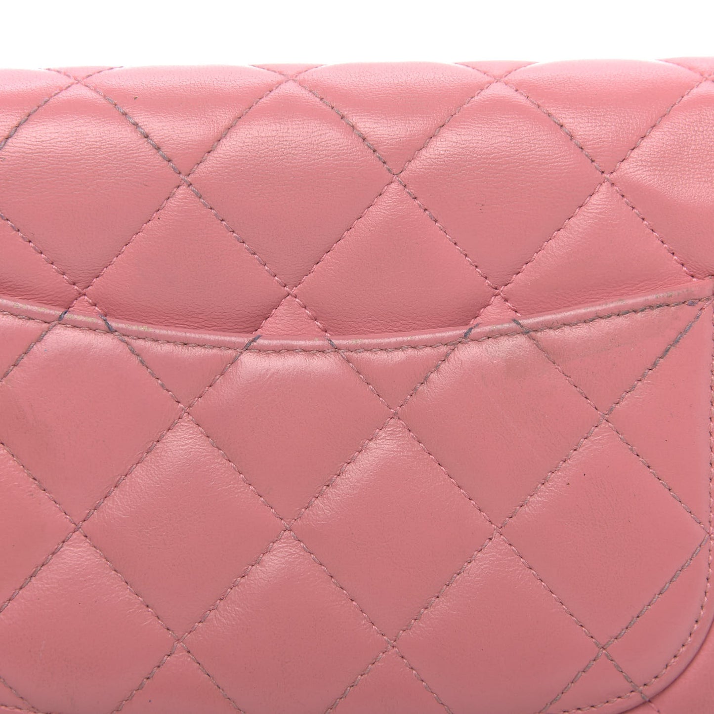 Lambskin Quilted Wallet On Chain WOC Pink