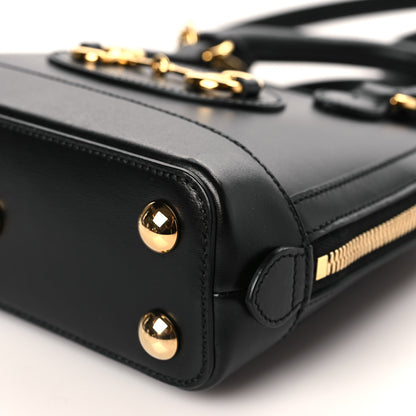 Gucci Boarded Plutone Calfskin Mini Horsebit 1955 Top Handle Bag Black 9 of 9
