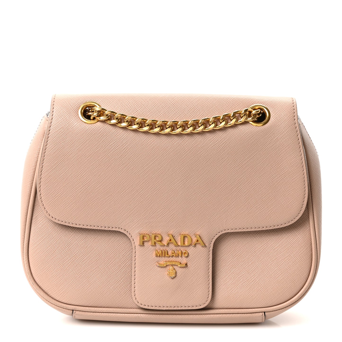 Saffiano Flap Shoulder Bag Cipria